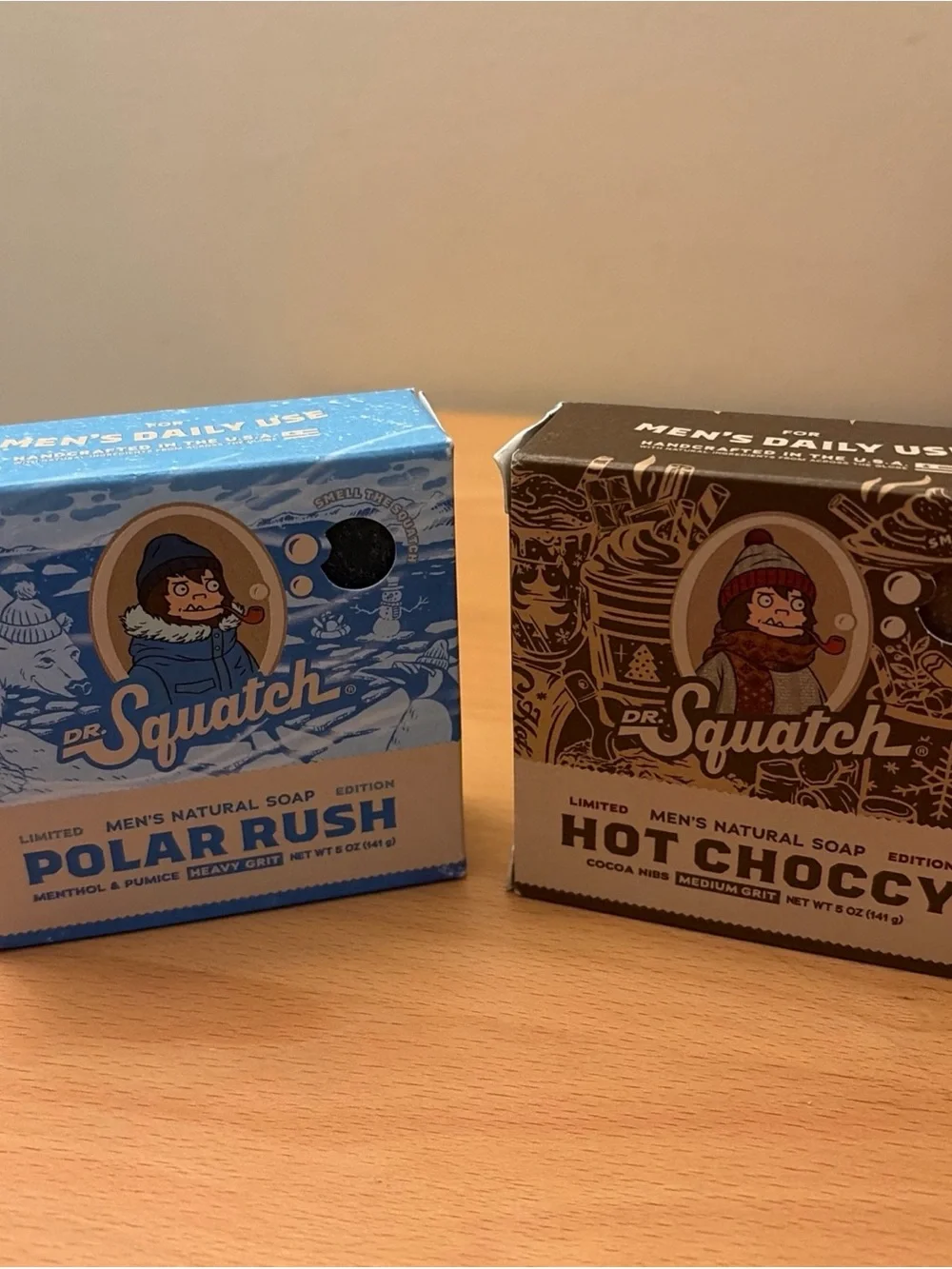 Dr. Squatch Polar Rush & Hot Choccy Soap Duo - Blue & Brown